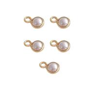 Woedpez Paquete de 5 colgantes de perlas, accesorio de joyería, colgante de perlas, adecuado para entusiastas de la fabricación y manualidades, componente de diseño, 4mm, como se describe, como se