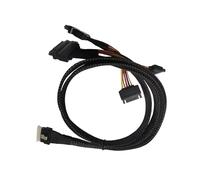 Woedpez SFF8654(8i) a 2xSFF8639 NVME Cable externo interno 12/24 Gbps Cable de transmisión de chasis de repuesto para PC