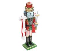 Woedpez Tradicional Cascanueces de madera con diseño de rey ratón, 38 cm de alto, figura de Navidad, juguete de muñeca clásico, adorno decorativo de mesa