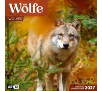 Wölfe Kalender 2027 - 30x30 - Art12: Bildstarker Tier-Kalender im schlanken Hochformat (aufgeklappt 30x60 cm) | mit Eintrage-Kalendarium