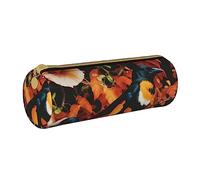 woerexker Crow On The Branch - Estuche redondo de piel sintética con cremallera para guardar bolígrafos de pequeña capacidad, Cuervo en la rama, Talla única, Organizador de bolsas
