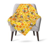 woerexker Cute Bees - Manta de panal amarillo para todas las estaciones, manta de forro polar ultrasuave y cálida para el hogar, cama, sofá, silla, viajes al aire libre, camping, 40 x 30 pulgadas