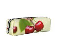 woerexker Estuche de piel sintética con estampado de caramelos, bonito estuche pequeño para lápices, bolsa de almacenamiento con cremallera, Estampado de cereza, Talla única, Organizador de bolsas