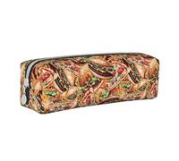 woerexker Estuche para lápices con diseño de hamburguesa y pizza, con cremallera, de piel, organizador de cosméticos, bolsa de almacenamiento, Como se muestra en la imagen, Talla única, Organizador de