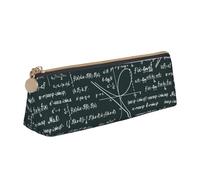 woerexker Estuche triangular para lápices con diseño de fórmulas matemáticas escritas a mano, estuche de piel para bolígrafos, cosméticos, escritorio, papelería, organizador para oficina, mujeres y