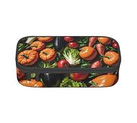 woerexker The Lion at Sunset - Estuche para lápices de gran capacidad, estuche de mano para bolígrafos con cremallera, Varias frutas y verduras, Talla única, Organizador de bolsas