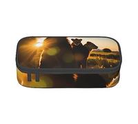 woerexker The Lion at Sunset - Estuche para lápices de gran capacidad, estuche de mano para bolígrafos con cremallera, El león al atardecer, Talla única, Organizador de bolsas