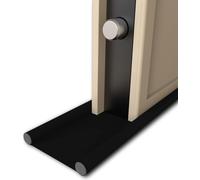 Wörthit - Burlete bajo Puerta para Puertas blindadas y Normales Interiores y Exteriores - Se Ajusta a Medida - Protege del frío, la Humedad, el Agua y los Insectos (Negro, 80 CM)