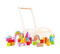 Woet® Andador de Juguete de Madera con Bloques para Bebés - Andador y Set de Bloques - Desarrollo Motor - A Partir de 1 Años