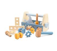 Woet - Caja de Herramientas de Juguete de Madera para Niños - Juguete de Construcción con Tornillos, Tuercas y Herramientas