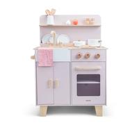 Woet® Cocina de Juguevo en Madera Beige para Niños - con Horno, Fregadero y Accesorios - Set de Cocina de Imitación - A Partir de 3 Años (Rosa)