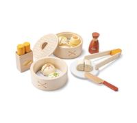Woet - Comida de Juguete Dim Sum de Madera para Niños - Set de Alimentos de 23 Piezas - Juguete de Cocina para Juego de Imitación - A Partir de 3 Años - Regalo para Niños y Niñas
