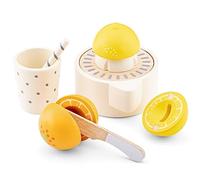 Woet® Exprimidor de cítricos de Juguete con Fruta cortable y Taza | Exprimidor de cítricos de juguete, fruta cortable, comida de madera, accesorios de cocina, juego de rol, desde 3 años
