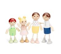Woet - Familia de Muñecos de Juguete de Madera para Niños - Set de 4 Figuras - Accesorios para Casa de Muñecas - Juego de Imitación - A Partir de 3 Años - Regalo Infantil