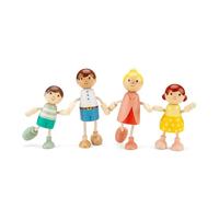 Woet - Familia de Muñecos de Juguete de Madera para Niños - Set de 4 Figuras - Accesorios para Casa de Muñecas - Juego de Imitación - A Partir de 3 Años - Regalo Infantil