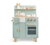 Woet® - Juego de Cocina de Juguete de Madera para niños, con Horno, Fregadero y Accesorios, para Cocina de imitación, 3 años (Verde Menta)