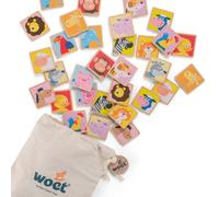 Woet® Juego de Memoria Animales de Juguete de Madera para Niños - Juego de Memoria y Concentración - Juguete Preescolar - A Partir de 3 Años