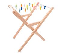 Woet New Classic Toys 18350 Estante de Secado de Madera, Incluidas Pinzas para la Ropa