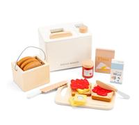 Woet - Panificadora de Juguete de Madera para Niños - Set de Desayuno Infantil con Pan, Accesorios y Tabla - Juguete de Imitación - A Partir de 3 Años - Regalo para Niños y Niñas