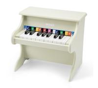 Woet® Piano de Juguete Beige de Madera para Niños, Instrumento Musical de 18 Teclas con Libro Musical de Colores y Tarjeta de Escala, Juguete Educativo, A Partir de 3 Años