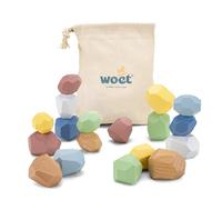 Woet - Piedras de Equilibrio de Juguete de Madera para Niños Pequeños - Set de Apilado Montessori con 18 Piezas - Juguete de Motricidad y Equilibrio - A Partir de 18 Meses - Regalo Infantil