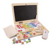 Woet® Portátil de Juguete de Madera para Niños - Juguete Educativo de Imitación - Letras, Números y Formas - A Partir de 2 Años