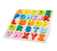 Woet® Puzzle Alfabeto A a Z, Letras Mayúsculas, Juguete de Madera, Método Montessori, Aprender ABC, Lectoescritura, Preescolar, Colores, Motricidad Fina, Coordinación Mano Ojo, A Partir de 2 Años