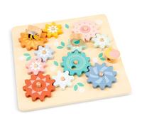 Woet® Puzzle de Engranajes de Juguete de Madera para Pequeños - Tema Jardín con Engranajes Giratorios - Juguete de Causa y Efecto - A Partir de 2 Años