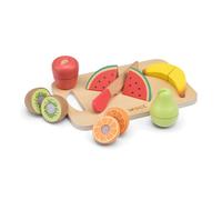 Woet Toys-10579 New Classic Toys 10579 rol (Cocina y Comida, Estuche de Juego, 1,5 año(s), Niño/niña, Multicolor, Madera), Color (NCT10579), Tabla de cortar - Fruta