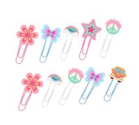 WOFASHPURET 10piezas Marcadores De Dibujos Animados Clips Para Papel Multiusos Clips Pequeños Para Para Oficina Marcapáginas Retro Hippie Para Suministros De Oficina