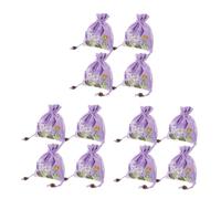 WOFASHPURET 12 Piezas Unidades Bolsas de Lino Bordadas con Cordón para Sachets de Lavanda Pequeñas Bolsas Decorativas para Boda para y Almacenamiento de Joyas