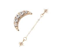 WOFASHPURET 1par Pendientes Asimétricos De Estrella y Luna Para Mujer Joyería De Pendientes De Estudio Accesorios De Moda Elegantes Para Fiestas y Uso Diario