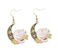 WOFASHPURET 1par Pendientes Colgantes De Gato Lunar Para Mujeres Joyería De Animales Elegante y Moderna Pendientes Dangle Para Ocasiones Especiales y Uso Diario