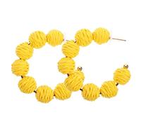 WOFASHPURET 1par Pendientes De Rafía Bohemia Woven Para Mujer Joyería De Verano y Playa Diseño Geométrico