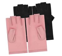 WOFASHPURET 2 Guantes de Manicura UV Antiinflamatorios para Mujeres y Niñas de Guantes Dedos Abiertos Protección contra UV para Manicura y Material de Confortable y Elástico