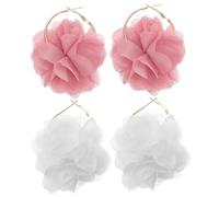 WOFASHPURET 2 Pares pendientes para pendientes de mujer aretes de mujer color rosa tripe pendientes fiesta encanto colgante de oreja pendientes colgantes de flores Joyería aleación