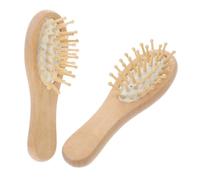 WOFASHPURET 2 piezas Peine de Madera Pequeño Masajeador Cabelludo Cepillo Dientes Anchos Antiestático Portátil para Desenredar Cabello Seco y Mojado Cuidado Capilar Viaje