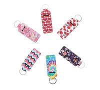 WOFASHPURET 2 Series Set De Pintalabios Set De Bálsamo Labial De Labios Labial Bálsamo Portátil Llavero Titular Brillo De Labios Casos De Pintalabios Neopreno 6 Piezas