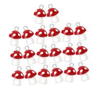 WOFASHPURET 20 Piezas Colgante Seta joyería de setas pequeñas figuras de hongos Hechizas encanto de colgante encantos del pendiente encantos de setas de dibujos animados resina rojo
