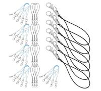 WOFASHPURET 200 Correas para Celular con Cierre de Langosta de Metal, Cordón para Muñeca en Poliéster, Accesorios para Colgar y Dijes, Colores Negro y Azul Lago, Paquete de 200 Piezas