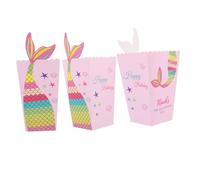 WOFASHPURET 24piezas Caja de Palomitas de Maíz Sirena Creativa Vajilla para Fiestas para Cajas de Palomitas de Maíz y Dulces para Celebraciones