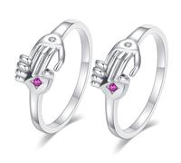 WOFASHPURET 2piezas Anillo De Pareja Anillos Románticos De Abrazados Joyería Para San Valentín Especial Para Enamorados