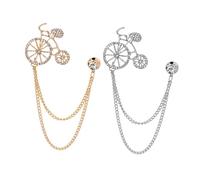 WOFASHPURET 2piezas Broches Creativos De Bicicleta Diamantes Accesorios Elegantes Para Ropa y Bolsos Diseño Chic