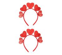 WOFASHPURET 2piezas Diadema De Corazón Roja Para San Valentín Accesorio Festivo Decorativo Para Bodas y Fiestas Como Prop De Fotos y Romántico
