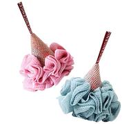 WOFASHPURET 2piezas Ice Shape Bath Loofah Exfoliating Shower Ball Reusable Nylon for Kids and Sensitive Skin Gentle Body Scrubber in and