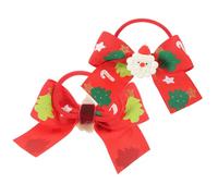 WOFASHPURET 2piezas Lazos Navideños Pelo Gomas Elásticas Coleteros para Niñas Accesorios de Pelo Lazo Festivo Fiestas de Navidad