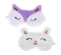 WOFASHPURET 2piezas Máscara De De Animal De Peluche Forma De Conejo y Para Adolescentes y Mujeres Bloquea La Luz Descanso Reparador