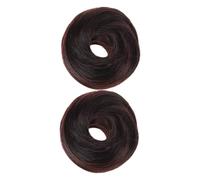 WOFASHPURET 2piezas Moño Postizo De Cabello Extensiones De Bun Para Estilos Rápidos y Fáciles Accesorio Para Fiestas Bodas y Uso Diario Oscuro Diseño Voluminoso y Cómodo