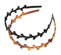 WOFASHPURET 2piezas Peine para Mujer Diadema Dientes Accesorio para Cabello Rizado para Lavarse la Cara Diseño Elegante Material de Color Negro y Marrón Oscuro