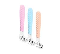 WOFASHPURET 3 piezas Herramienta para Eliminar Piel Muerta de Pies Cortadora Pedicura Duradera Compacta y Fácil de Usar Colores Azul Champán y Rosa para Cuidado Personal y Regalo